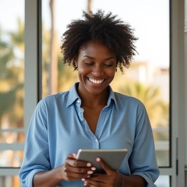 Happy client in Los Angeles professional setting